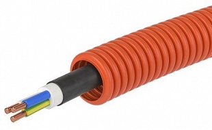 7L91625 | Электротруба ПНД гибкая гофр. д.16мм, цвет оранжевый, с кабелем ВВГнг(А)-LS 3х1,5мм, РЭК "ГОСТ+", 25